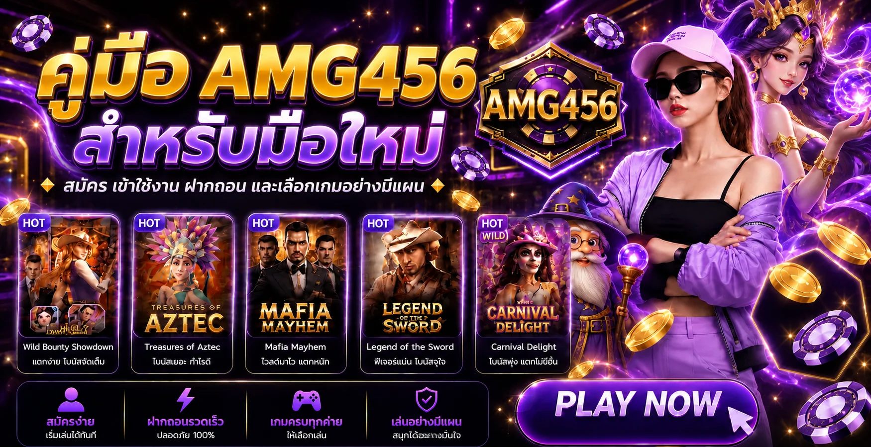 AMG456 คู่มือมือใหม่ | สมัคร เข้าใช้ ฝากถอน เลือกเกม